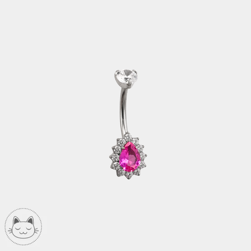 Piercing nombril Invictus en titane ASTM F136 serti de zircons