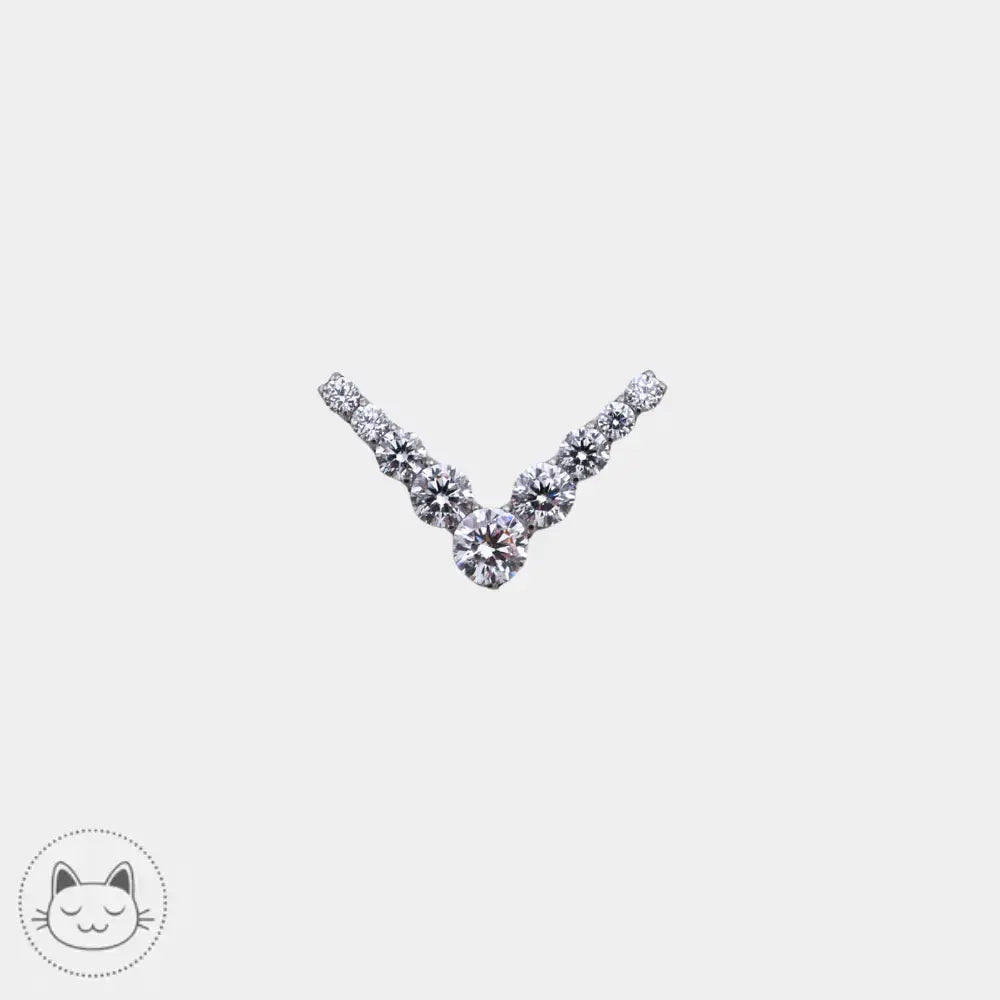 Bijou Invictus Magic Swan en titane avec zircons blancs