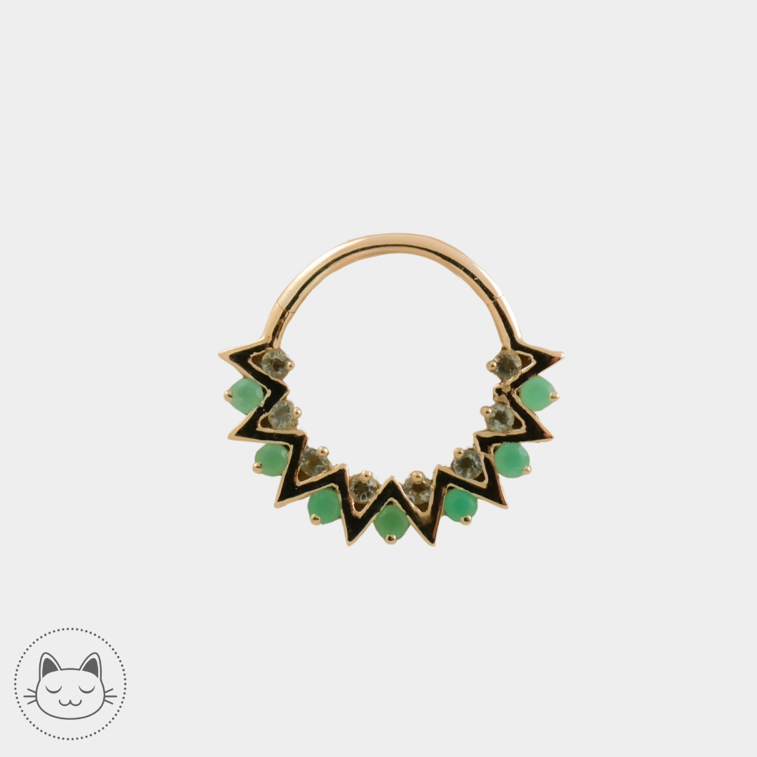 Naga Jewelry - Kuzco - Moldavite & Chrysoprase
