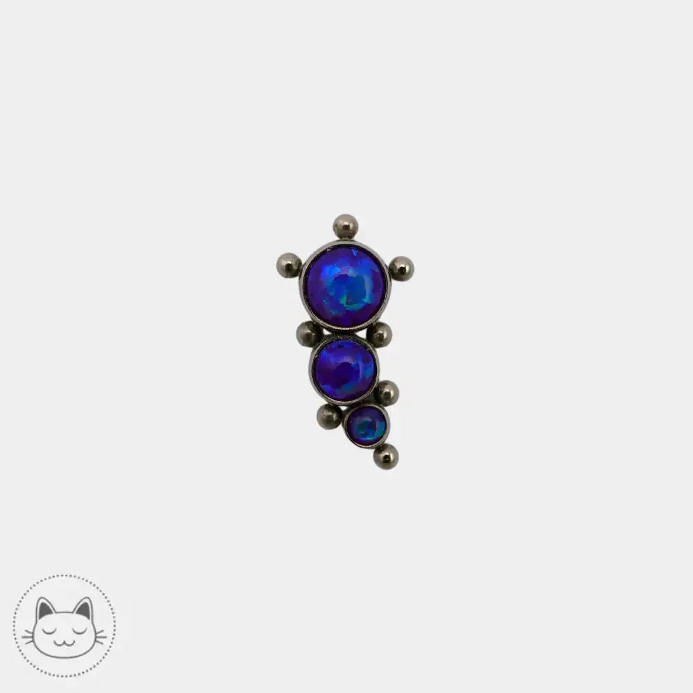 Bijou LeRoi en titane ASTM F136 avec opale bleue synthétique