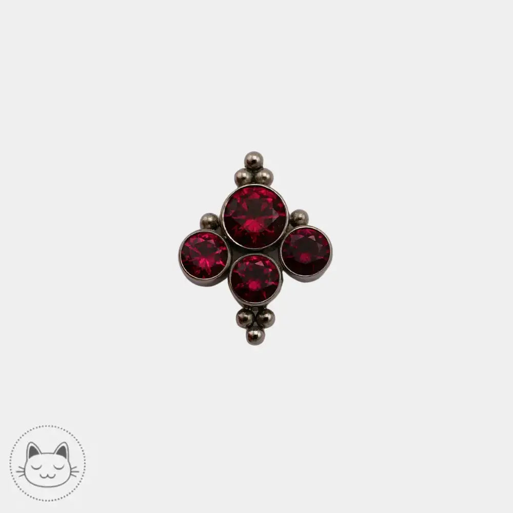 Bijou LeRoi en titane ASTM F136 avec zircon rouge