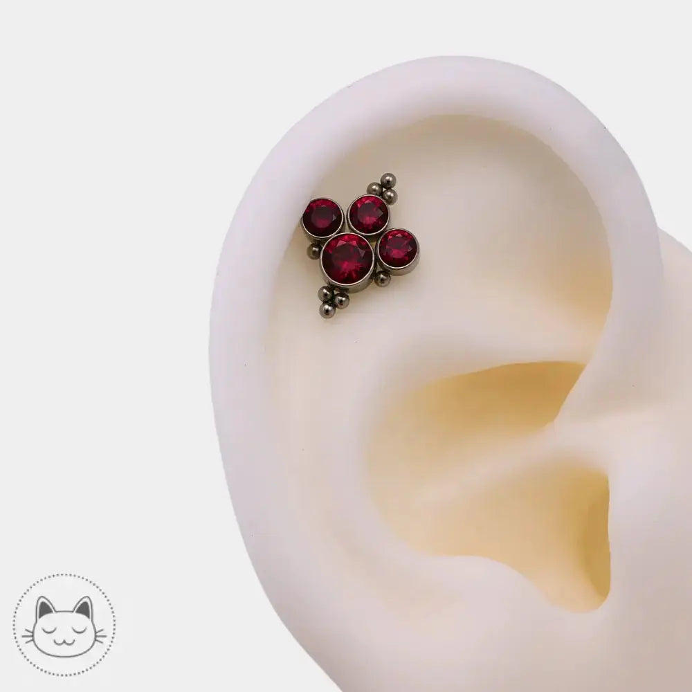 LeRoi zircon rouge pour hélix conch lobe