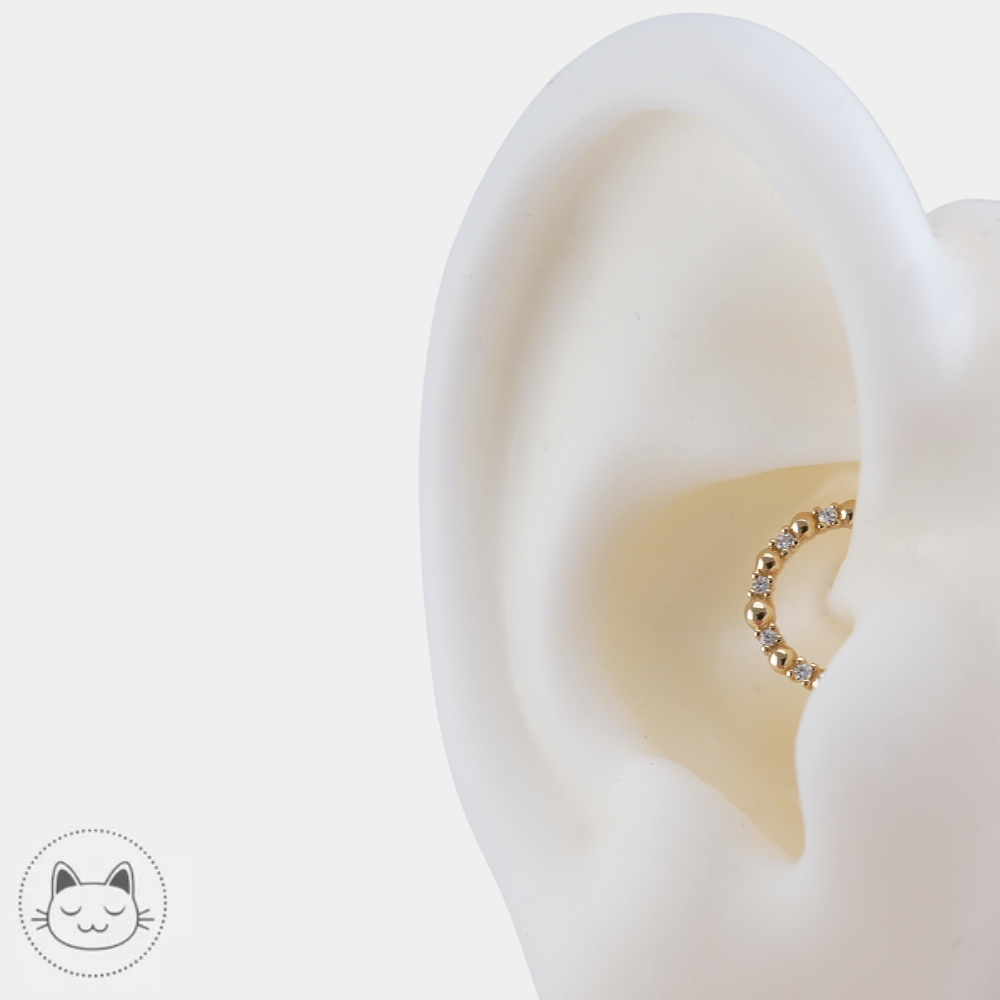 Bijou Love is Love Buddha Jewelry en or blanc 14 carats avec zircons blancs