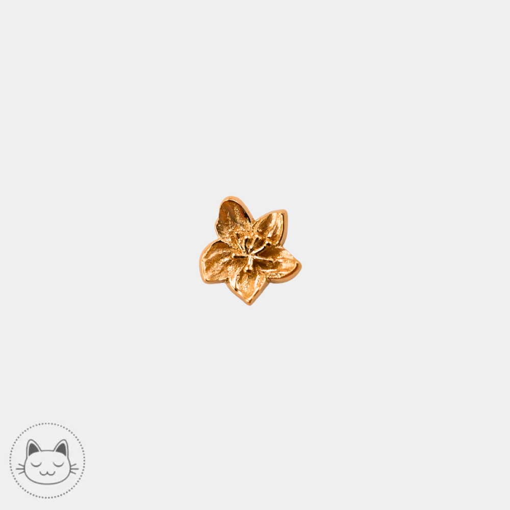 Bijou de piercing NAGA Flower en or jaune 14 carats