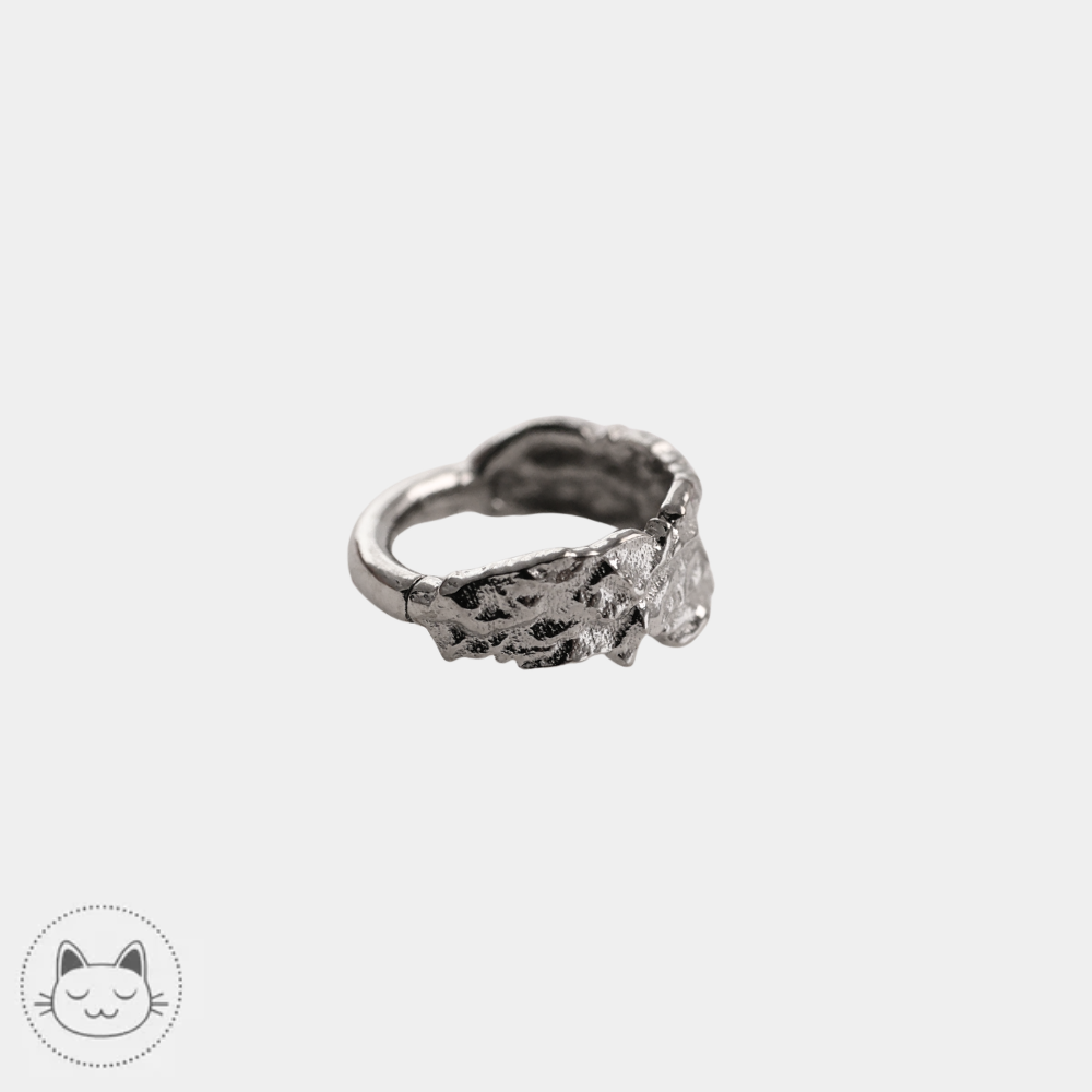 Anneau piercing NAGA Primitif en or blanc 14 carats