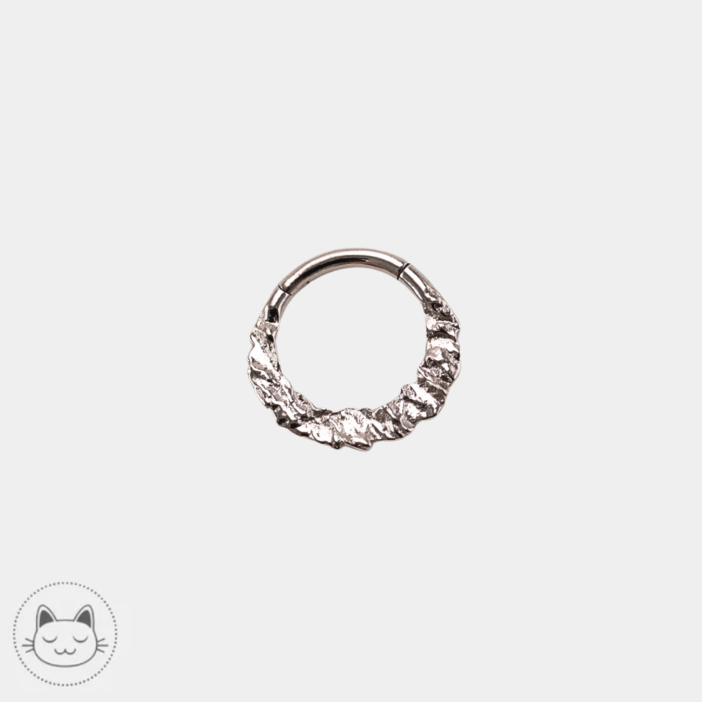 Anneau piercing NAGA Raw en or blanc 14 carats