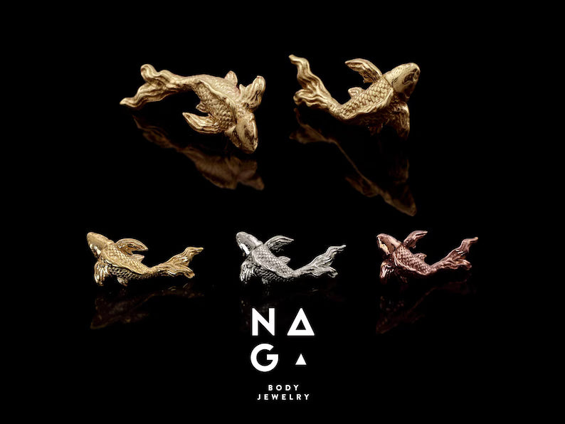 Naga - Kin Koï - Or jaune, blanc ou rose Kawaii Place piercing