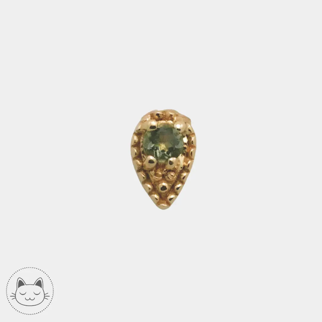 Naga - Diatore - Or jaune et Moldavite. Kawaii Place piercing