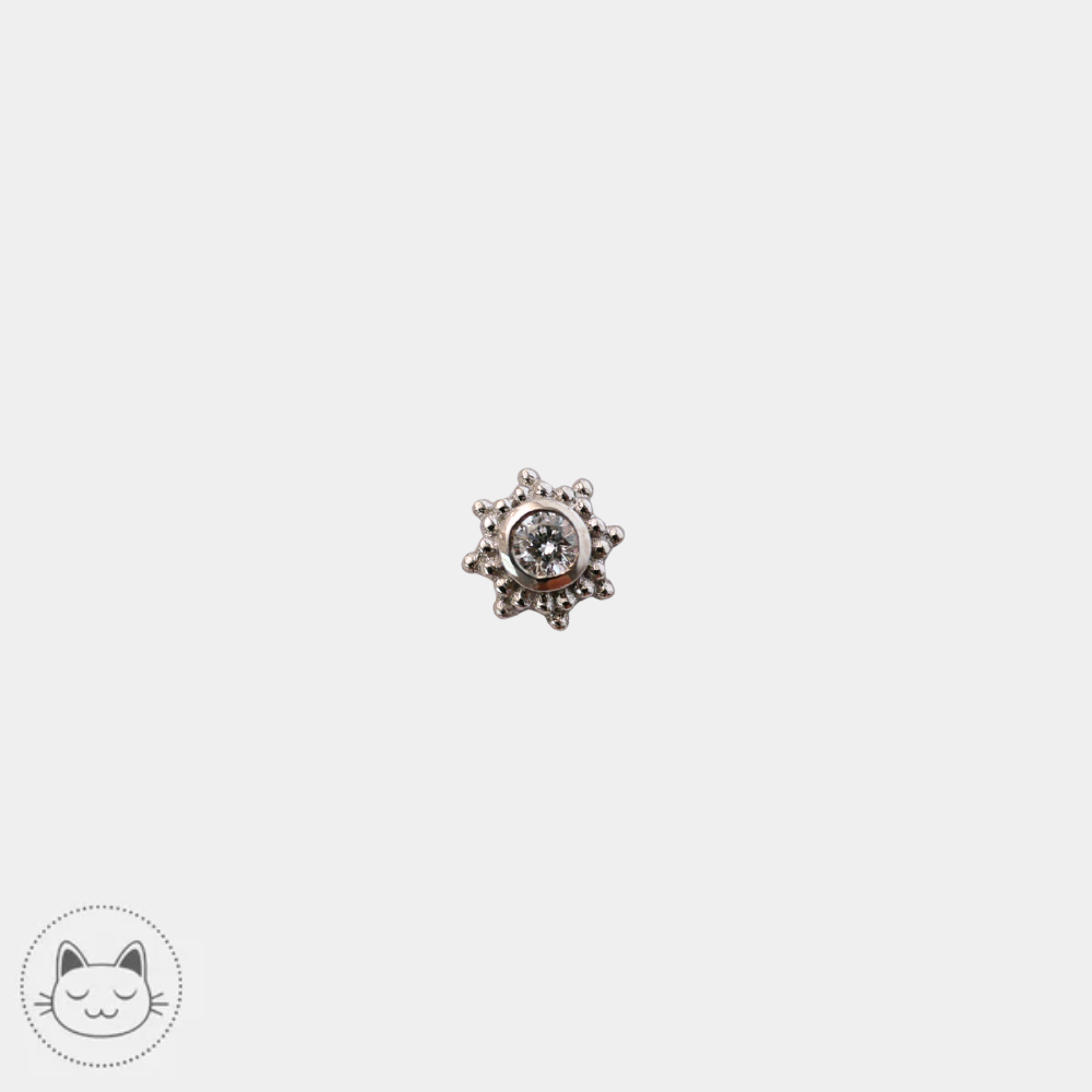 Bijou piercing or blanc 14 carats diamant blanc Naga Galileo