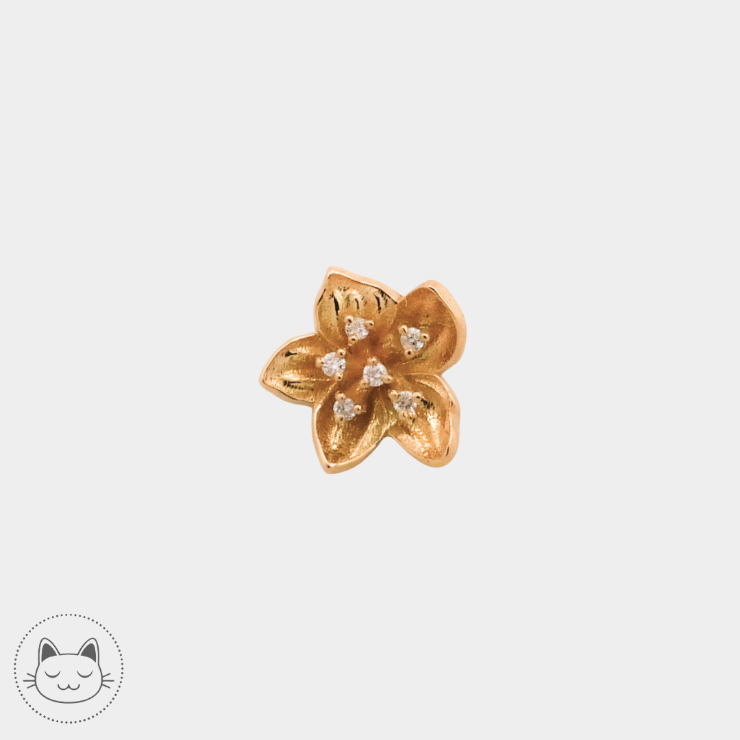 Naga Jewelry - Hikari - Fleur de cerisier en Or jaune et diamants 