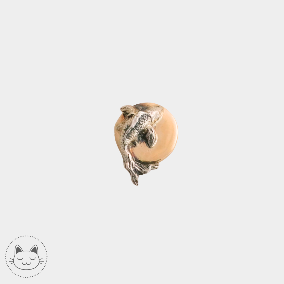 Naga Jewelry - Orée - Carpe koï Or blanc et jaune sur disque