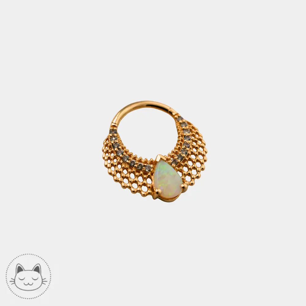 Clicker Naga Cœur de l’Océan serti d’une opale australienne et diamants blancs