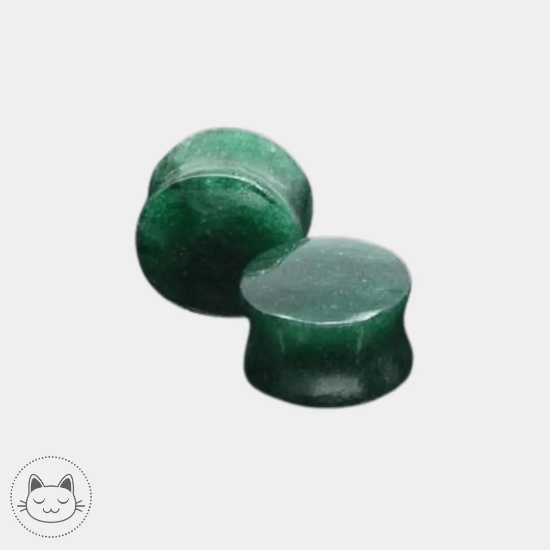 Naga Plug en pierre d’Aventurine naturelle verte