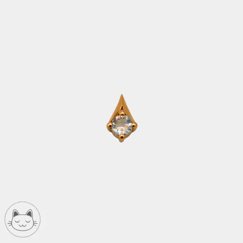 Bijou Naga Tenor en or jaune 14k avec Rainbow Moonstone