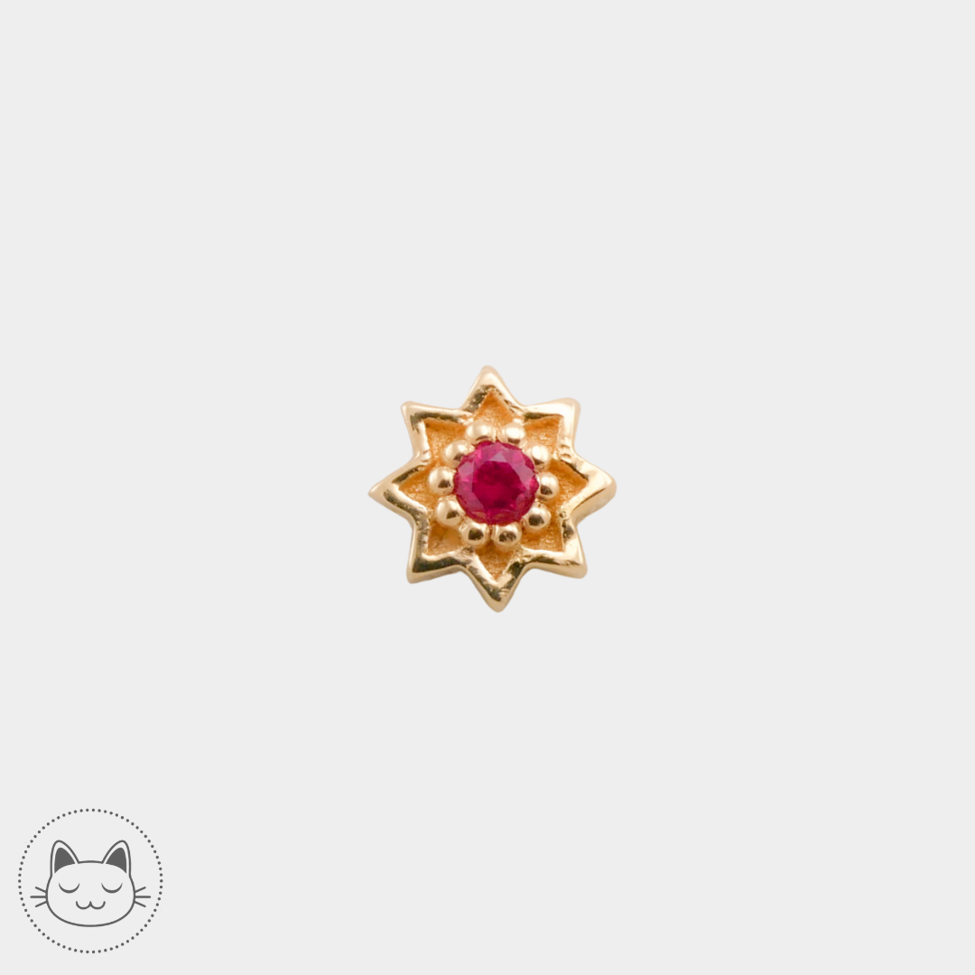 Naga - Estrella - Or jaune et Rubis - Kawaii Place piercing 