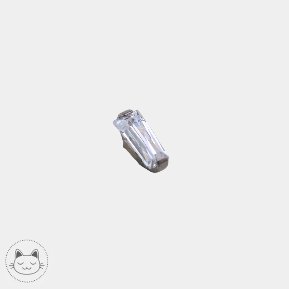 bijou titane zircon blanc neometal baguette profil
