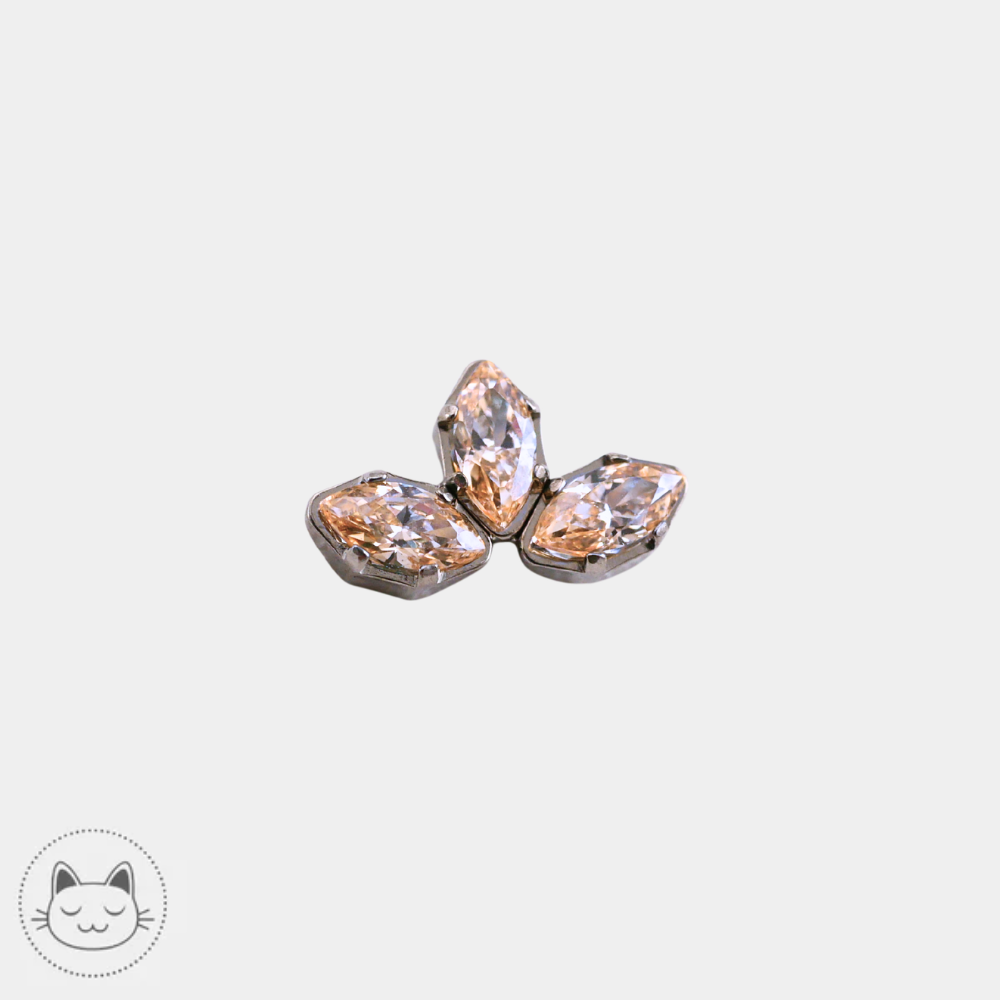 bijou piercing titane zircon champagne neometal marquise cluster