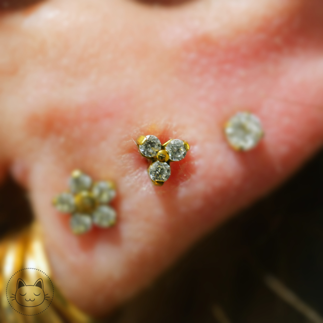 NeoMetal - Trinité - Zircon Rose. - Kawaii Place piercing 