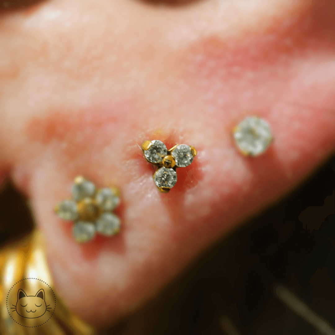 NeoMetal - Trinité - Zircon Champagne - Kawaii Place piercing 