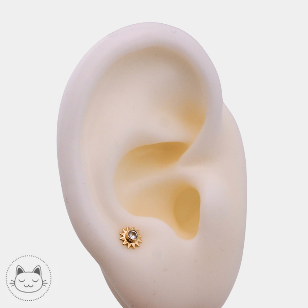 Détail du BVLA Sun or jaune avec pierre saphir blanc