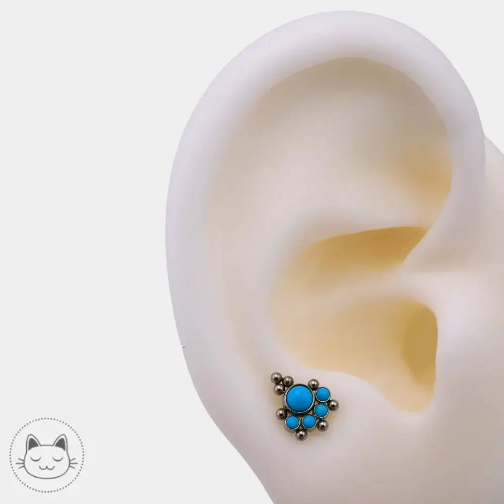 Piercing en titane ASTM F136 turquoise synthétique LeRoi
