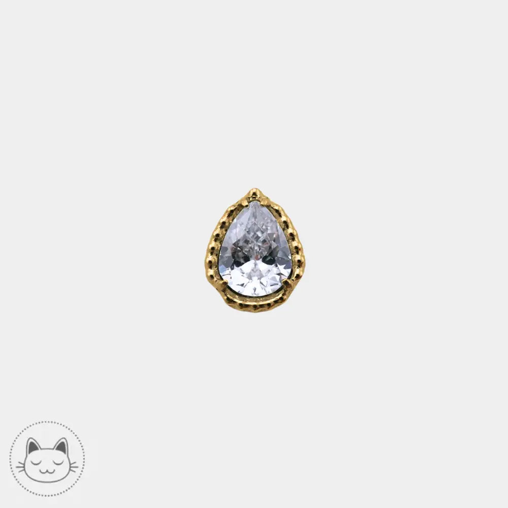 Stud Milgrain Pear zircon blanc pour helix conch lobe