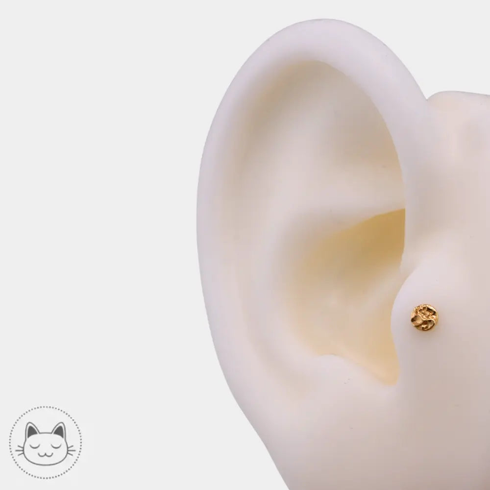 Hammered Disk or jaune 14k Buddha Jewelry