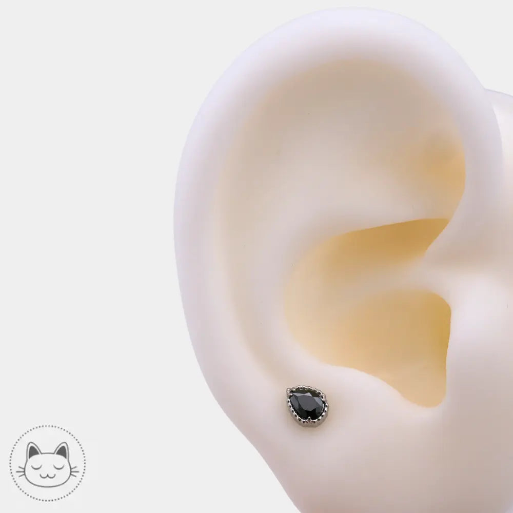 Piercing titane Dark Milgrain Pear compatible NeoMetal