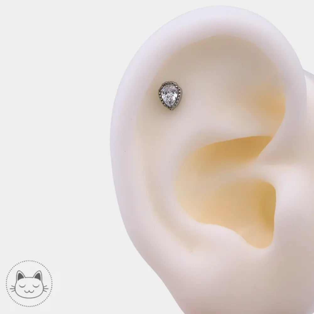 Piercing titane Milgrain Pear compatible NeoMetal