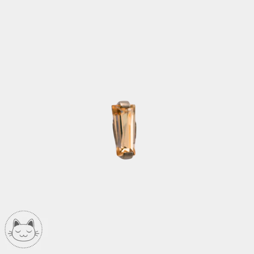 bijou piercing titane zircon champagne neometal baguette