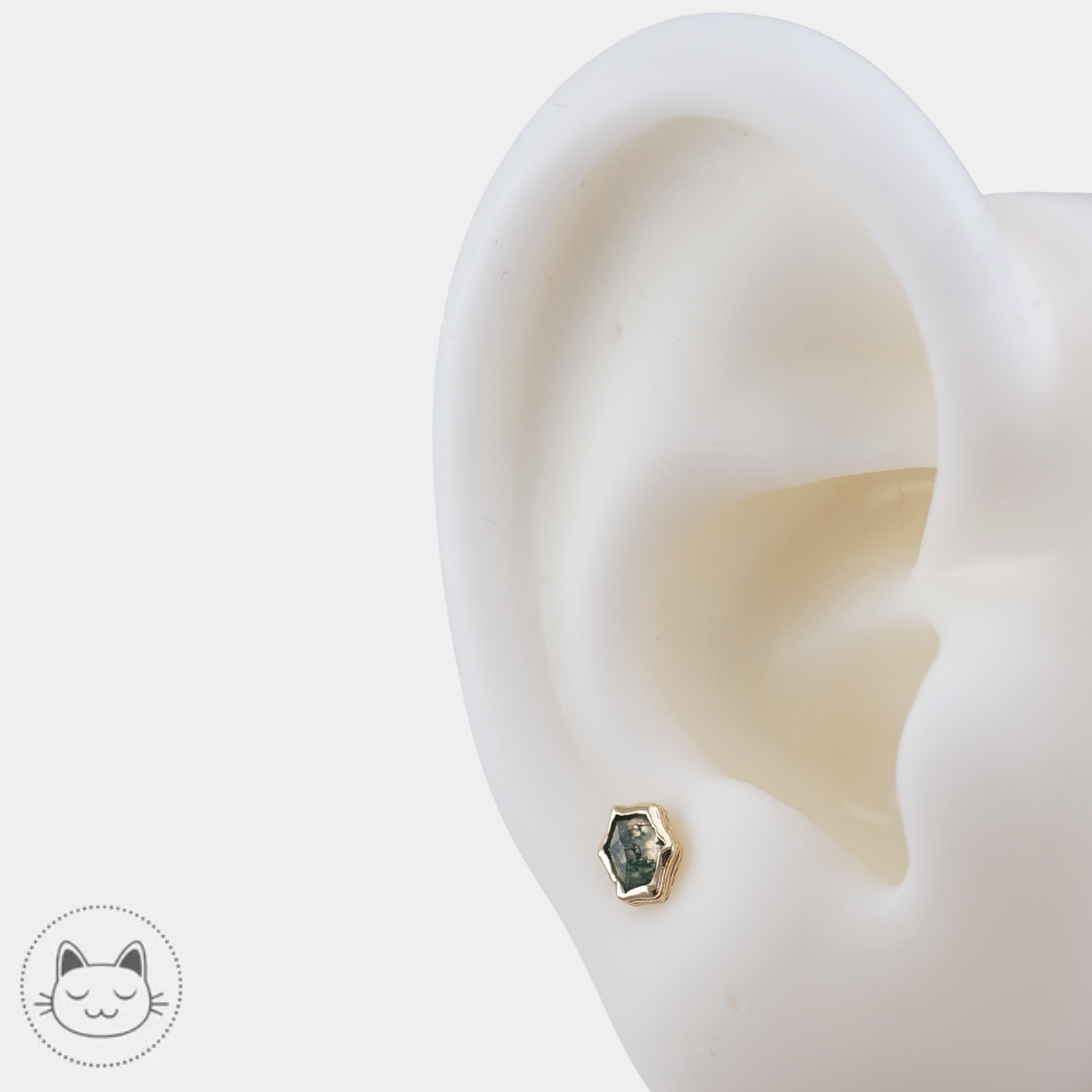 Pump up the Volume en or jaune et agate mousse 6 x 4,3 mm