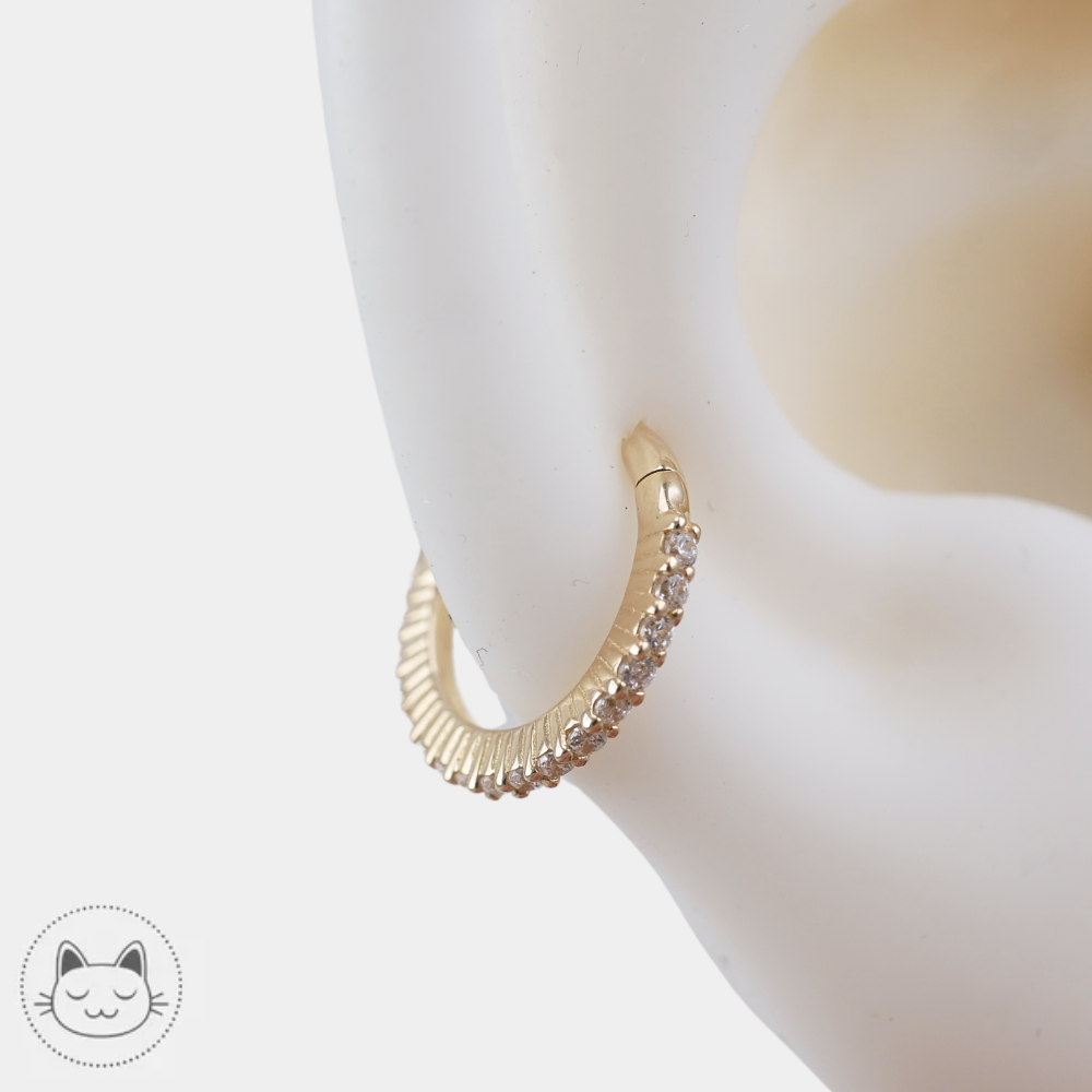 Buddha Jewelry Radiant en or jaune 14 carats pour septum et daith