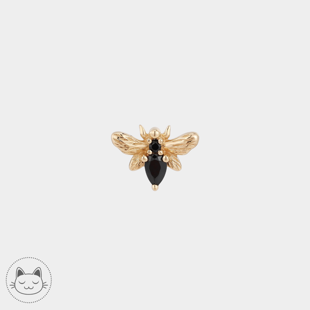 Buddha Jewelry - Bee Chic - Zircons Noirs Or Jaune