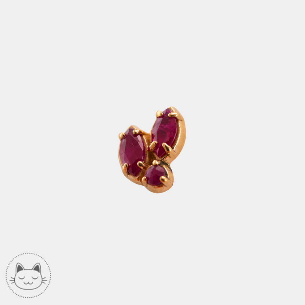 Embout Sacred Symbol en or 14K serti d’un rubis compatible threadless NeoMetal