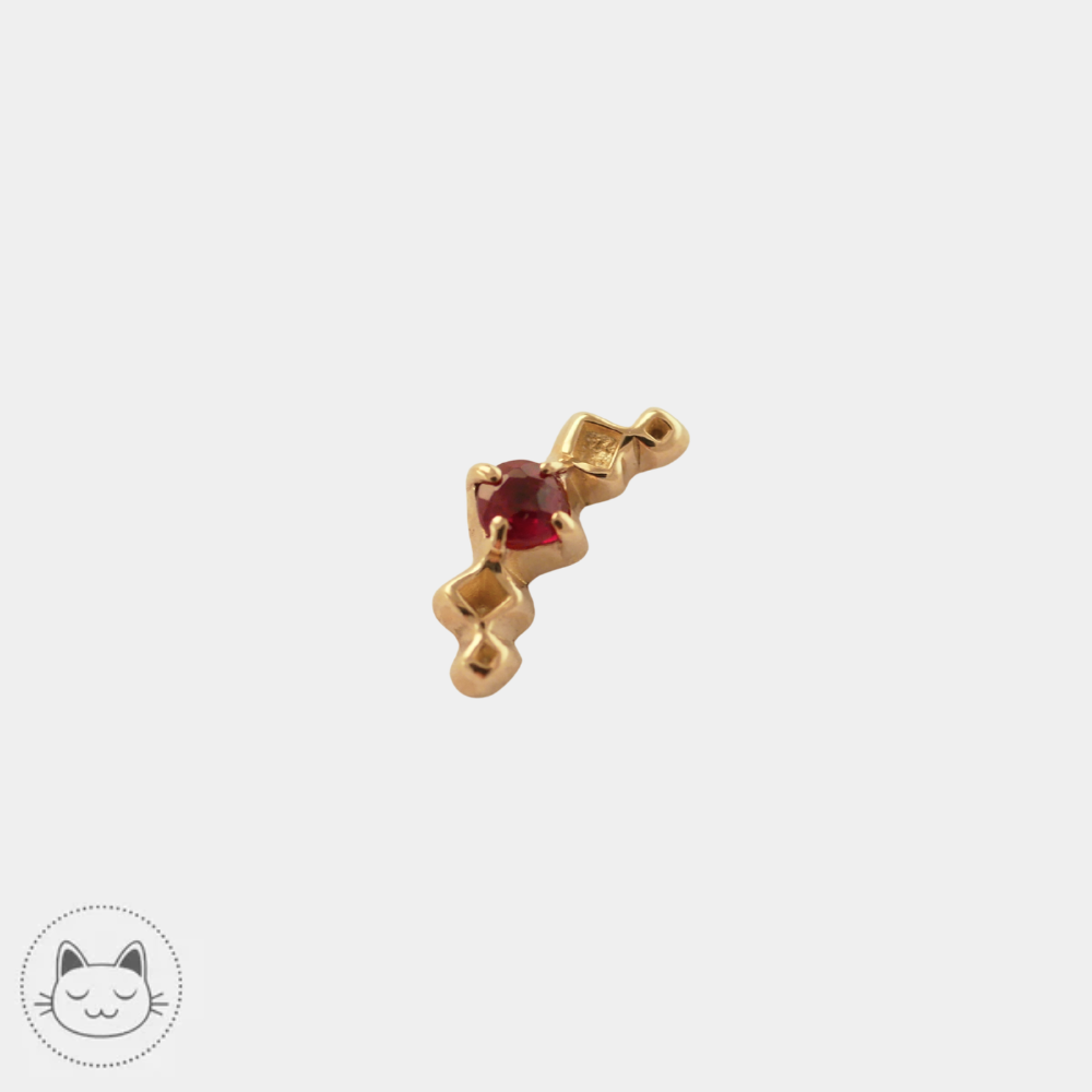 Embout de piercing Sacred Symbols D15 serti d’un rubis