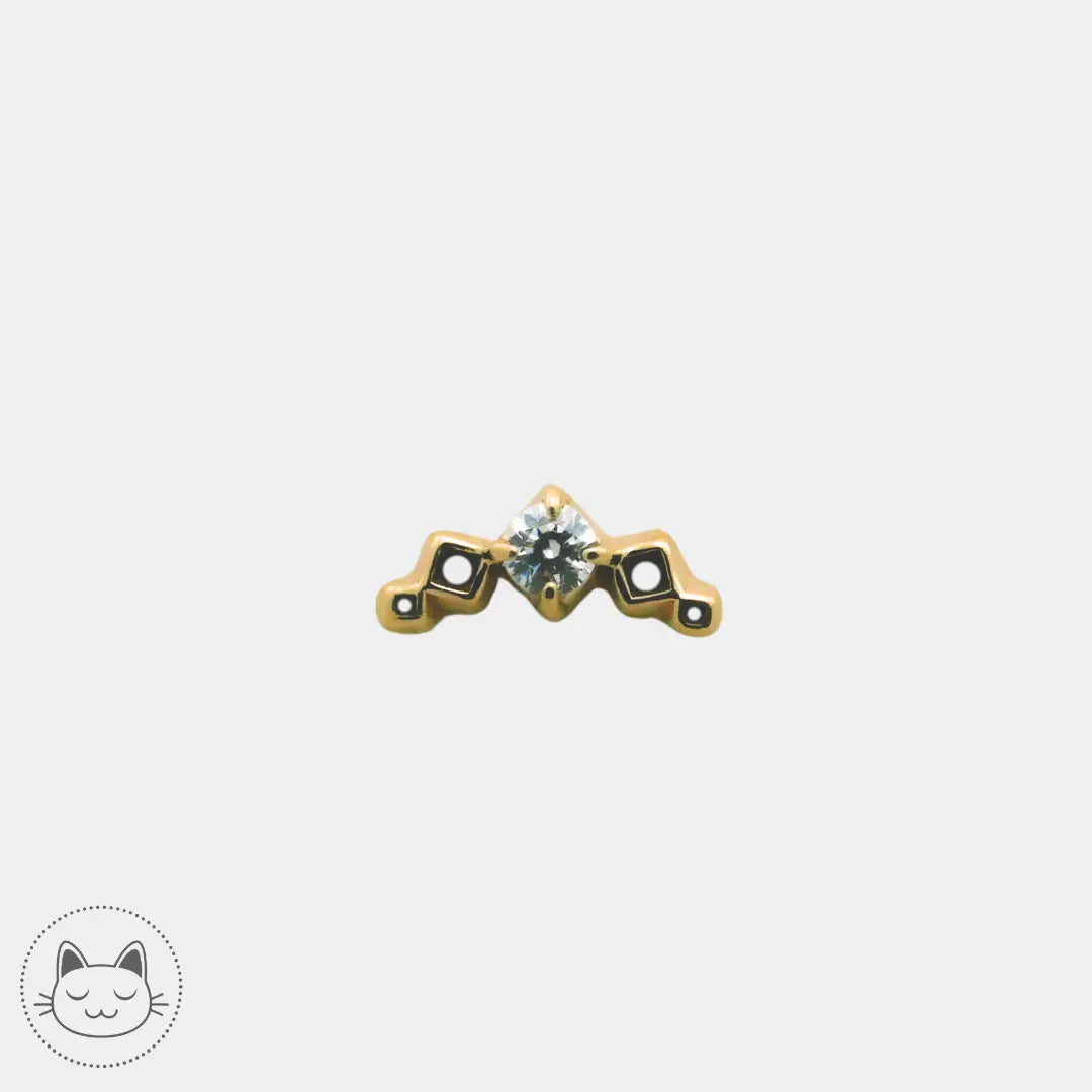 Bijou Sacred Symbols D15 zircon blanc or 14k Lille