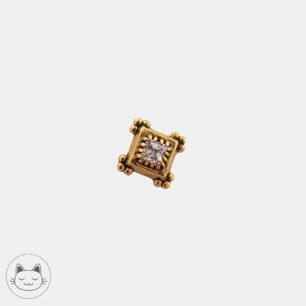 Bijou piercing Sacred Symbols D35 zircon blanc 5x5 mm