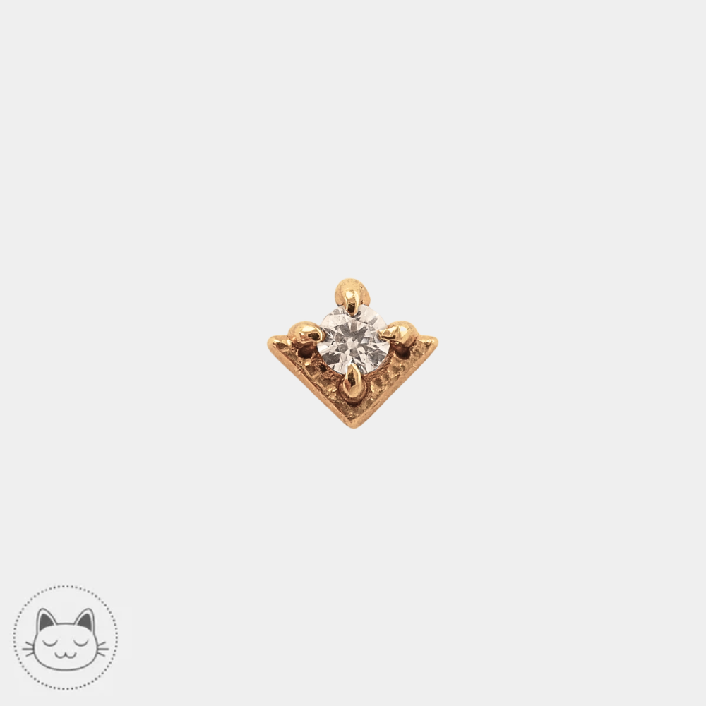 Bijou piercing Sacred Symbols D59 en or jaune 14K avec zircon blanc