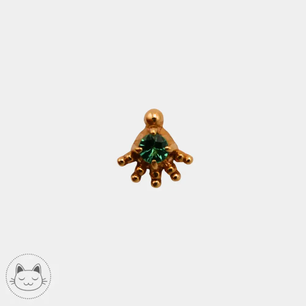 bijou sacred symbols d64 émeraude or 14k pour piercing