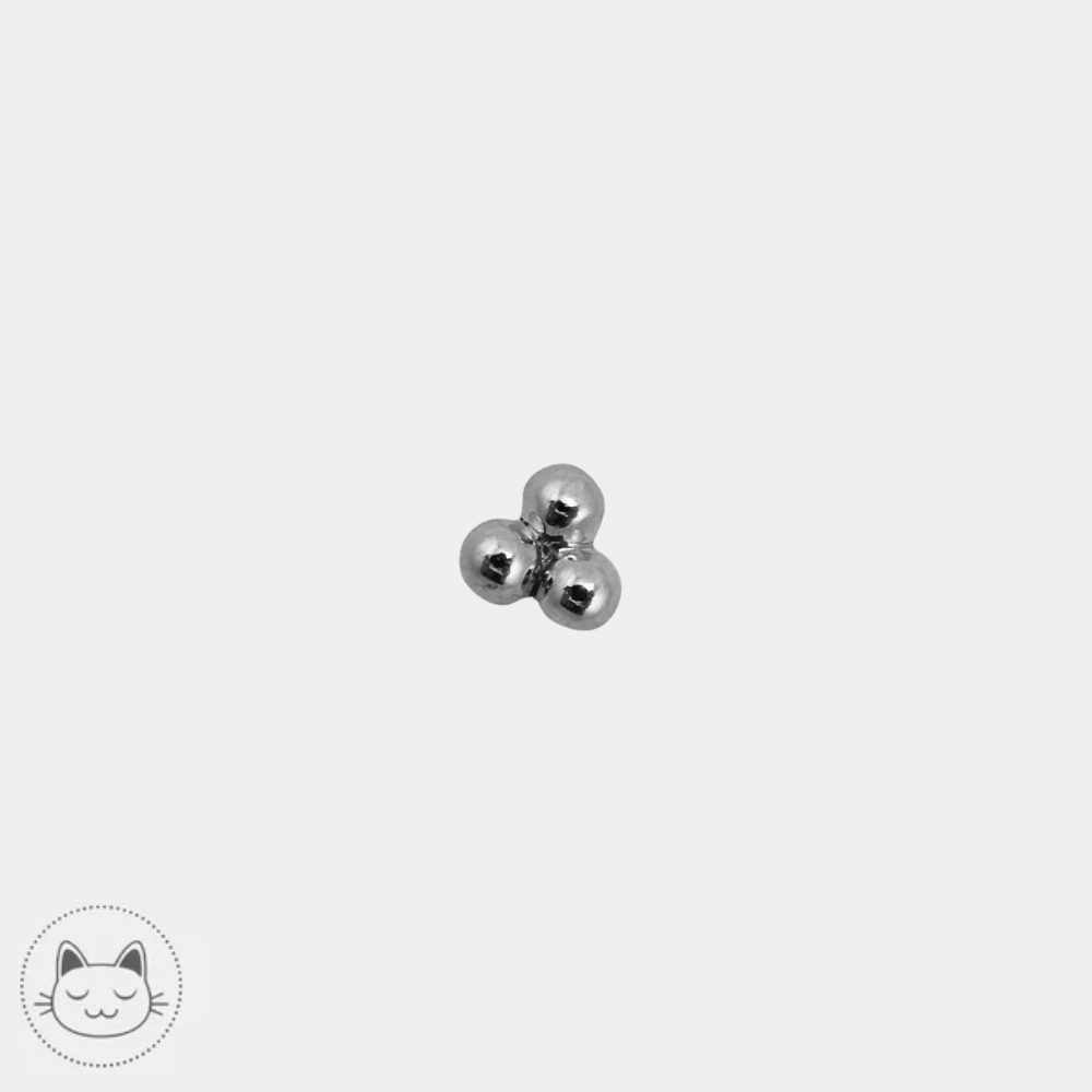 Embout piercing Sacred Symbols D69 en or blanc 14K 3 mm