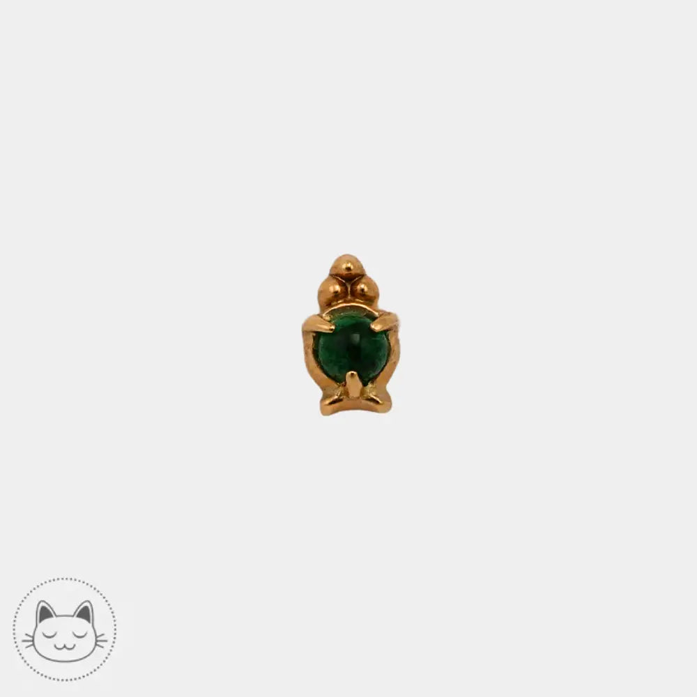 Bijou Sacred Symbols ND17 en or 14 carats avec émeraude