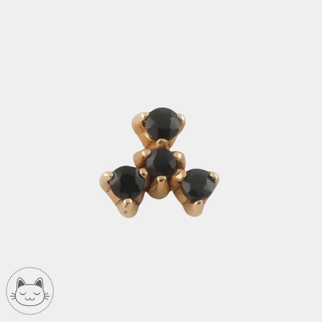 Bijou Sacred Symbols S028 en or 14 carats avec pierre onyx noire, disponible à Lille chez Kawaii Place