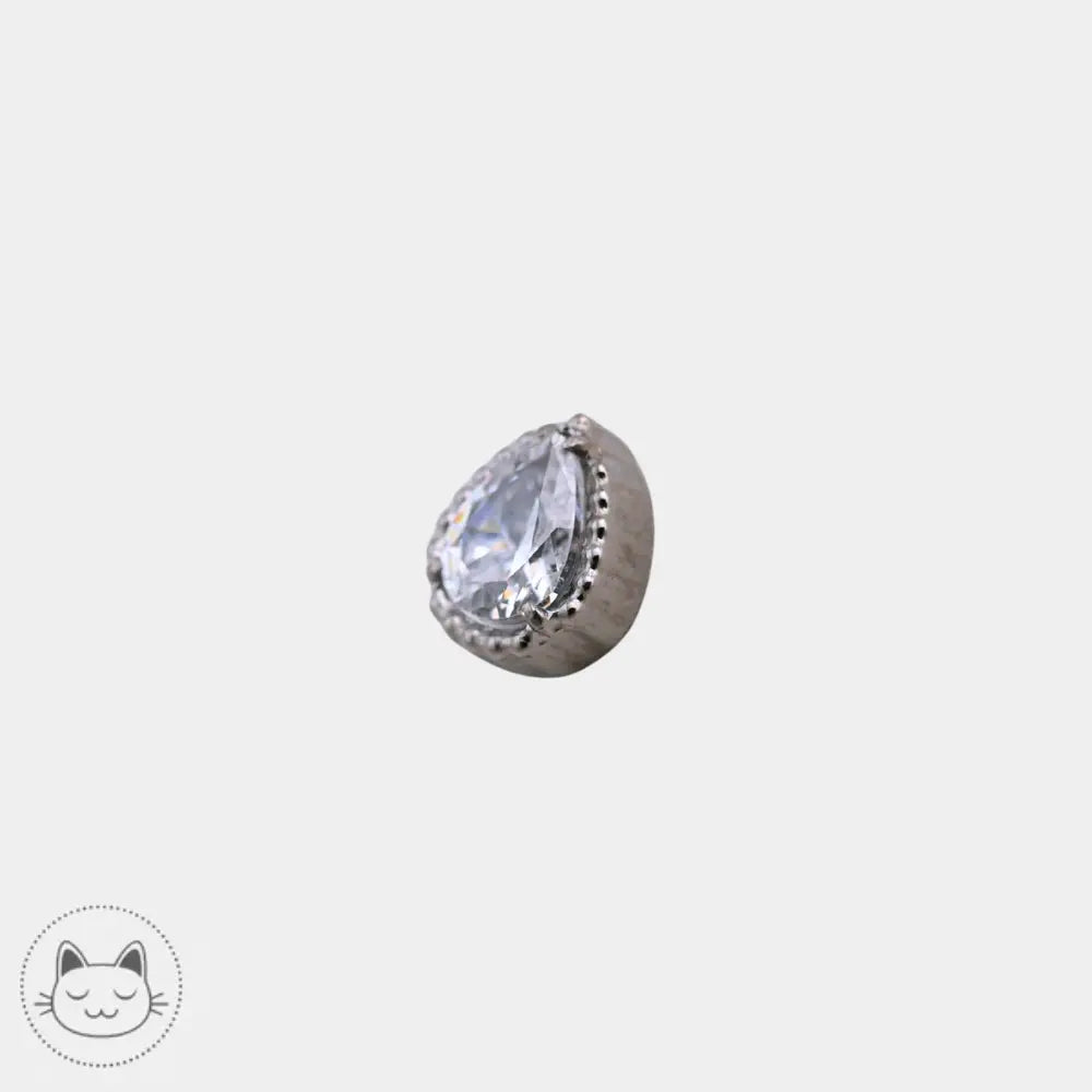 Stud Milgrain Pear zircon blanc pour helix conch lobe
