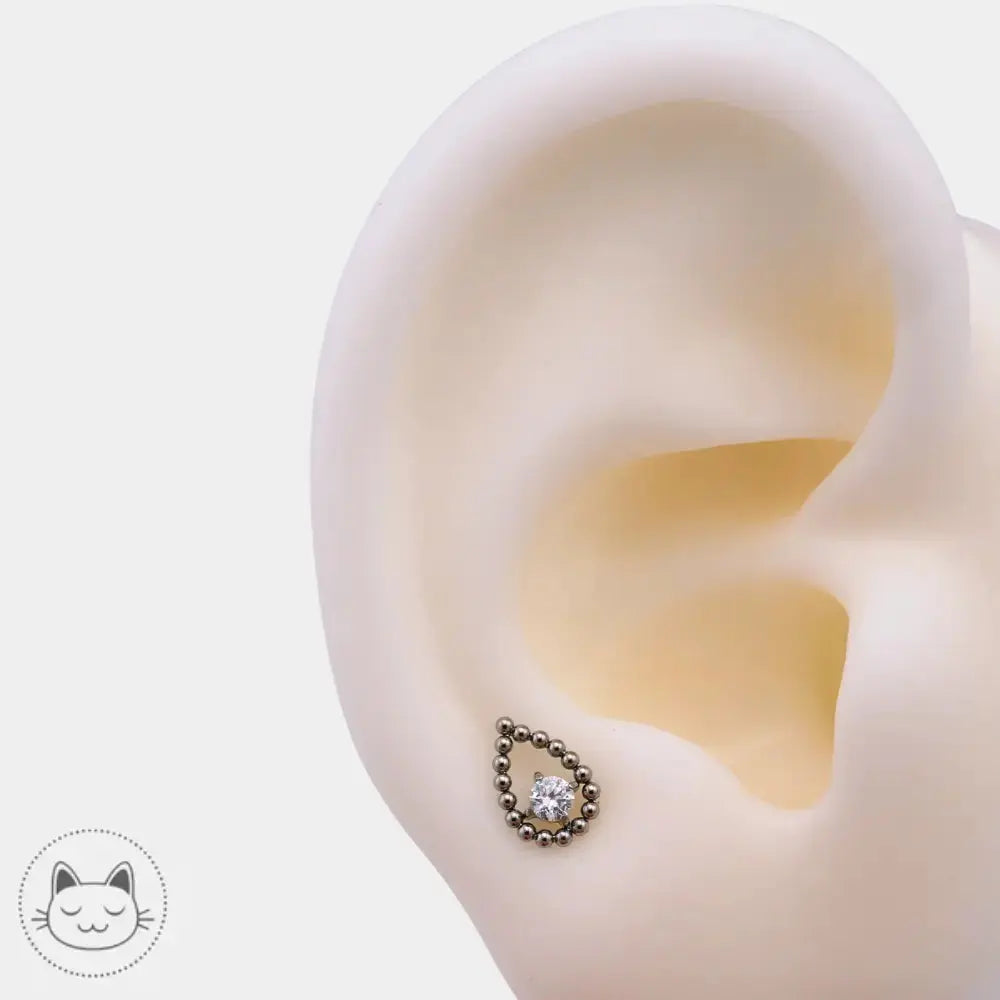 Bijou de piercing Invictus zircon blanc titane