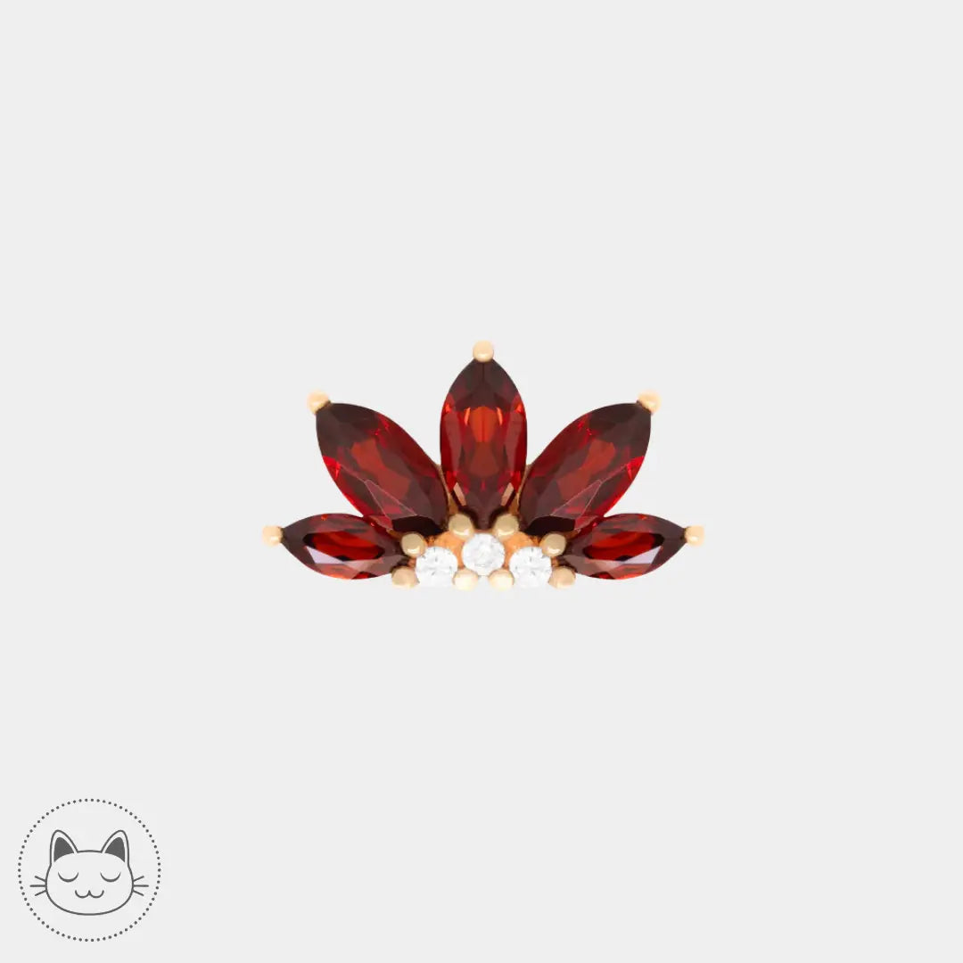 Bijou en or 14 carats Valentina avec pierre grenat – Buddha Jewelry