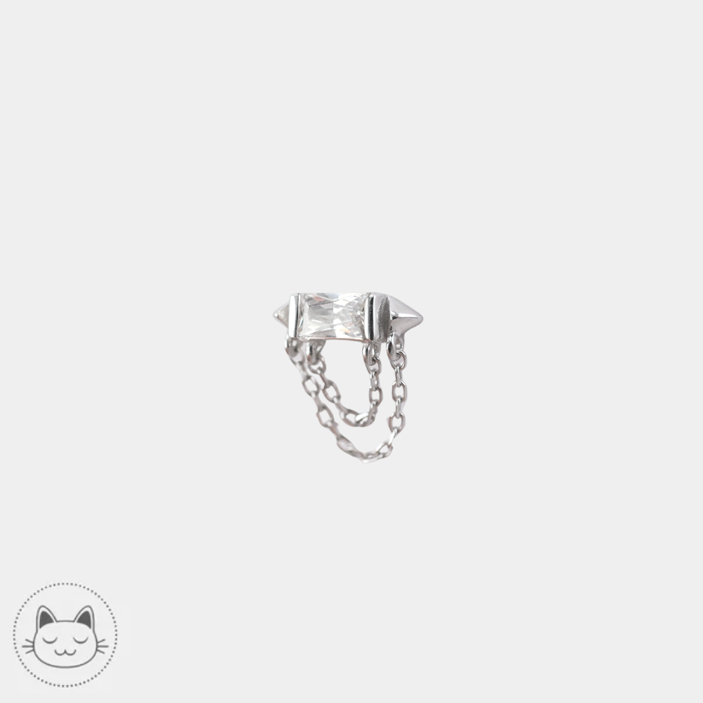 Buddha Jewelry Vice en or jaune 14 carats avec zircon blanc