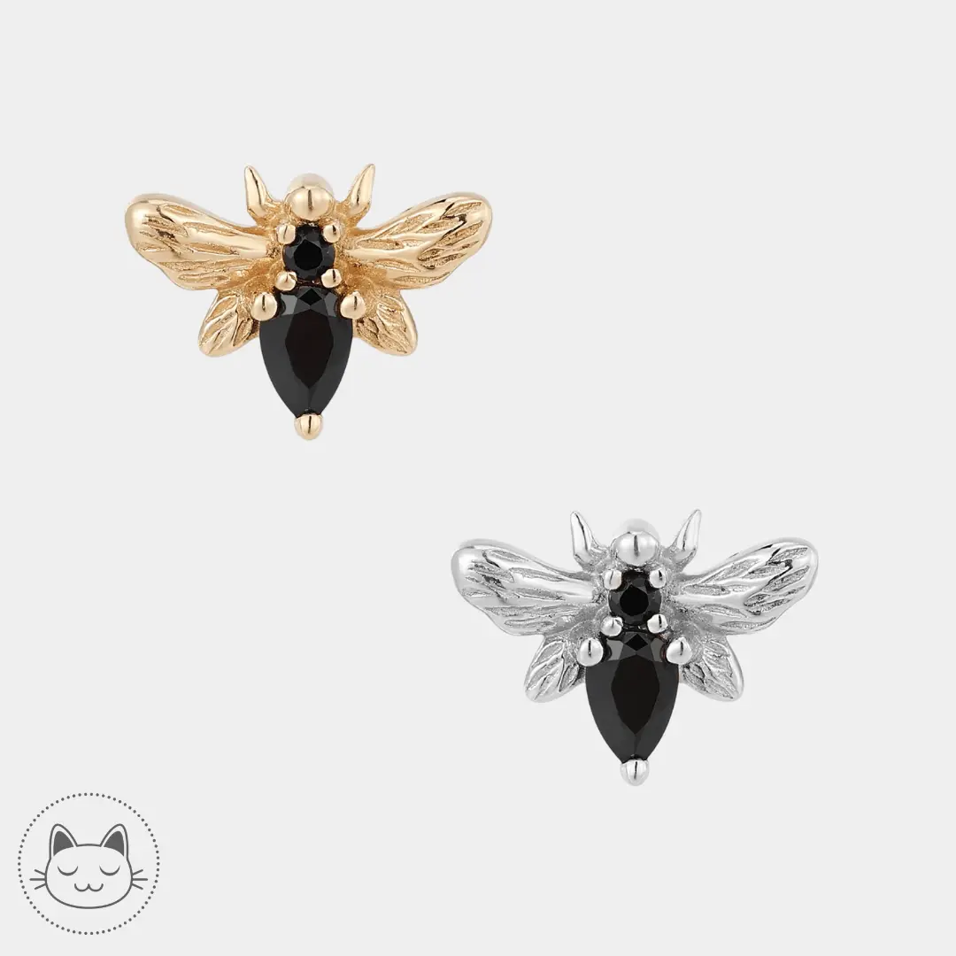 Buddha Jewelry - Bee Chic - Zircons Noirs - Kawaii Place piercing 