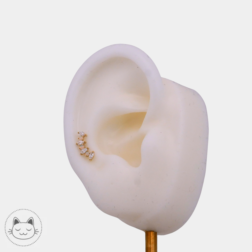 Détail du BVLA Tiny 7 Sara or 14k zircons blancs et opales